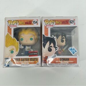 Funko Pop! Dragon Ball Z: Gohan 621 & Super Saiyan Vegeta 154 LOT OF 2 NIB